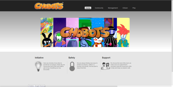 Chobots.cf Initial Homepage