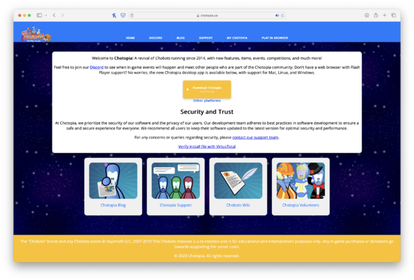 Chotopia Homepage 2024